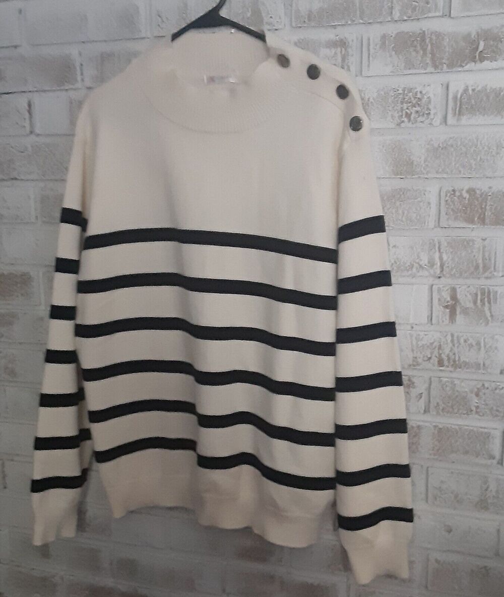 Kirundo Classic Parisian Stripe Sweater sz XL NWT Detailed